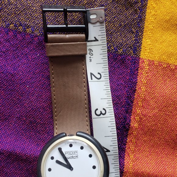 1987 Ultra Rare Black Dots White Dial Swatch Pop Watch, Pop Swatch Watch 80s - Picture 3 of 15